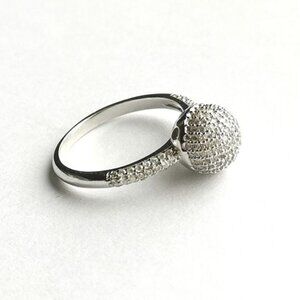 𝅺NEW Sterling Silver CZ pave ball ring size 7
